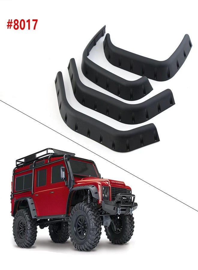UURCSKY Plastic Body Shell Wheel Eyebrow Fender Flares Side Guard 8017 for TRX4 Defender 1/10 RC Crawler Car Upgrades Parts (Black) - Image 3